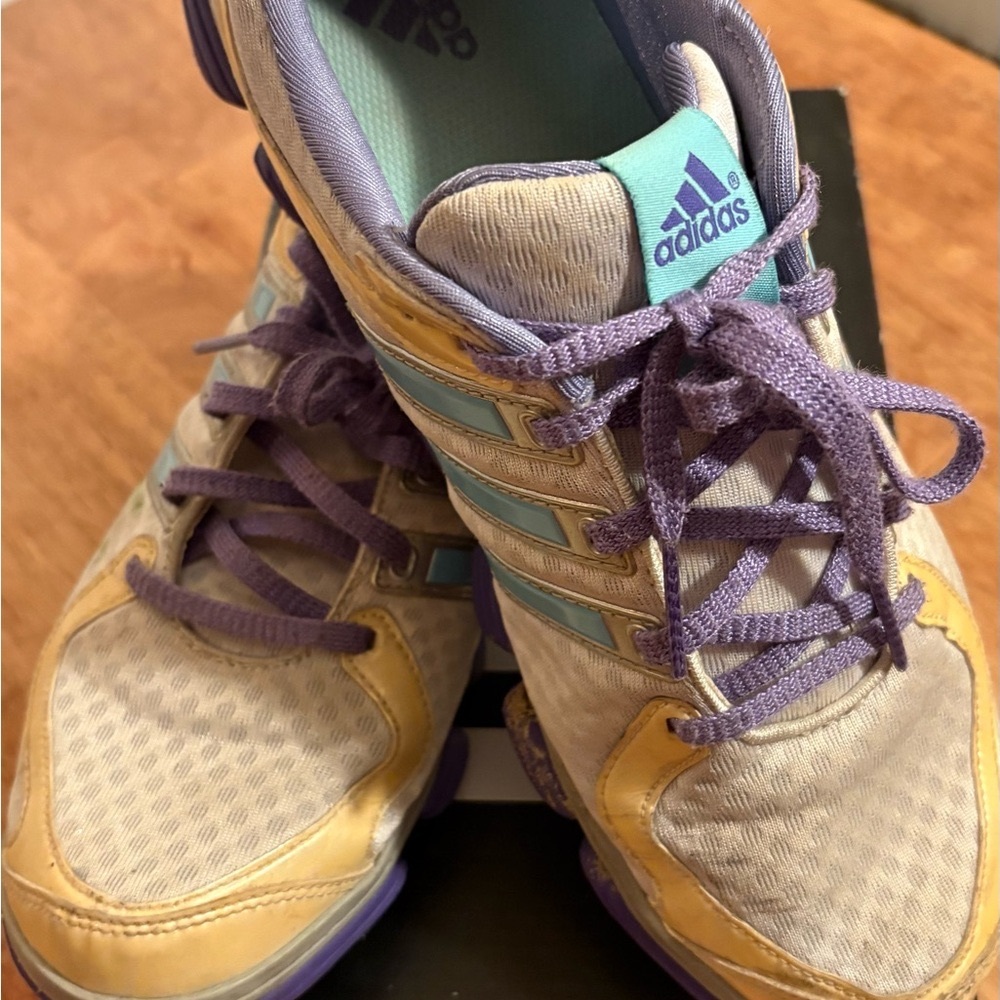 Adidas Running Shoes - Purple and Cream EUC